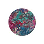 Psychedelic marbling patterns IV Rubber Round Coaster (4 pack) 