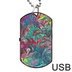 Psychedelic marbling patterns IV Dog Tag USB Flash (Two Sides) from ArtsNow.com Front