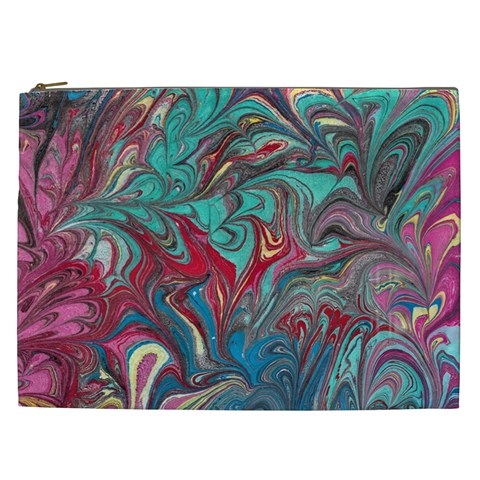 Psychedelic marbling patterns IV Cosmetic Bag (XXL) from ArtsNow.com Front