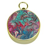 Psychedelic marbling patterns IV Gold Compasses