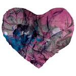 Brush strokes on marbling patterns Large 19  Premium Heart Shape Cushions