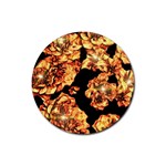 Copper Floral Rubber Round Coaster (4 pack) 