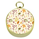 Pretty Leaves Pattern Gold Compasses