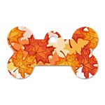 Autumn Leaves Pattern Dog Tag Bone (Two Sides)