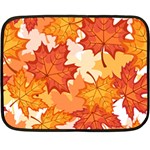 Autumn Leaves Pattern Fleece Blanket (Mini)