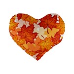 Autumn Leaves Pattern Standard 16  Premium Heart Shape Cushions