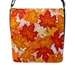 Autumn Leaves Pattern Flap Closure Messenger Bag (L)