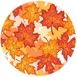 Autumn Leaves Pattern Wooden Bottle Opener (Round)