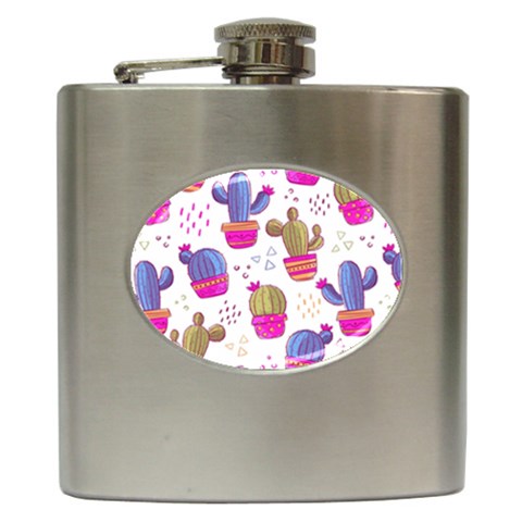 Cactus Love 4 Hip Flask (6 oz) from ArtsNow.com Front