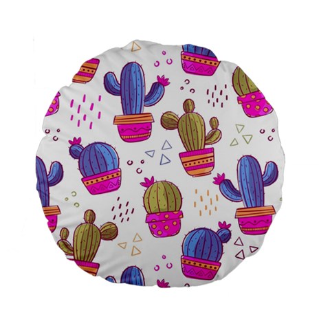 Cactus Love 4 Standard 15  Premium Round Cushions from ArtsNow.com Front