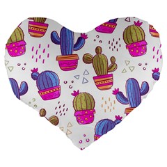 Cactus Love 4 Large 19  Premium Heart Shape Cushions from ArtsNow.com Back