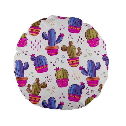 Cactus Love 4 Standard 15  Premium Flano Round Cushions from ArtsNow.com Front