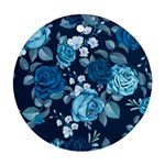 Blue Floral Print  Round Ornament (Two Sides)