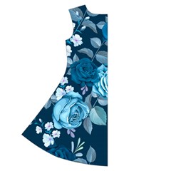 Blue Floral Print  Short Sleeve V Back Left