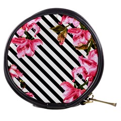 Pink Floral Stripes Mini Makeup Bag from ArtsNow.com Front