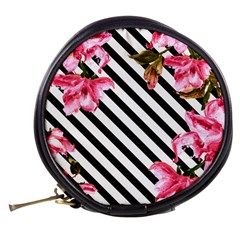Pink Floral Stripes Mini Makeup Bag from ArtsNow.com Back