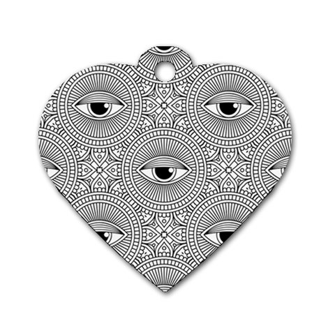 Eye Pattern Dog Tag Heart (Two Sides) from ArtsNow.com Front