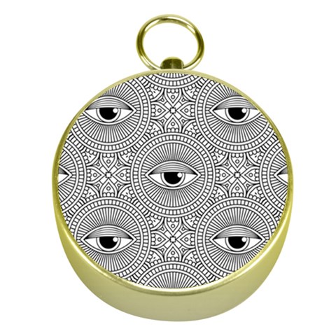 Eye Pattern Gold Compasses from ArtsNow.com Front