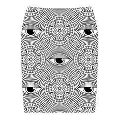 Eye Pattern Midi Wrap Pencil Skirt from ArtsNow.com Back