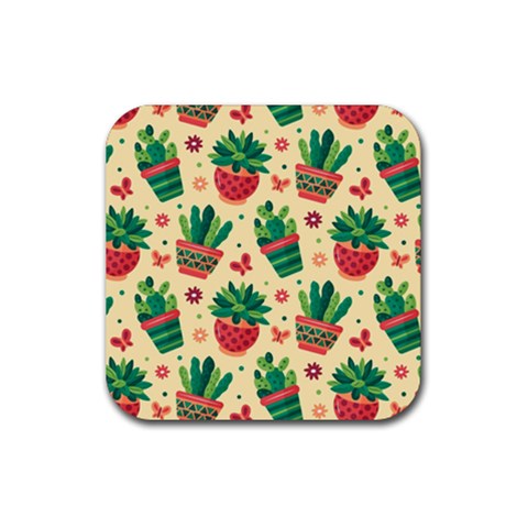 Cactus Love  Rubber Coaster (Square)  from ArtsNow.com Front
