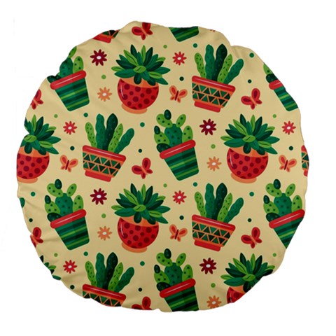 Cactus Love  Large 18  Premium Flano Round Cushions from ArtsNow.com Front