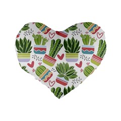 Cactus Love  Standard 16  Premium Heart Shape Cushions from ArtsNow.com Back