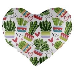 Cactus Love  Large 19  Premium Heart Shape Cushions from ArtsNow.com Back