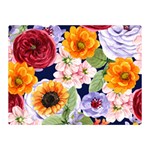 Watercolor Print Floral Design Double Sided Flano Blanket (Mini) 