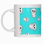 Azure blue and Crazy kitties pattern, cute kittens, cartoon cats theme White Mugs