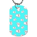 Azure blue and Crazy kitties pattern, cute kittens, cartoon cats theme Dog Tag (One Side)