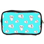 Azure blue and Crazy kitties pattern, cute kittens, cartoon cats theme Toiletries Bag (One Side)