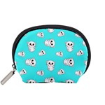 Azure blue and Crazy kitties pattern, cute kittens, cartoon cats theme Accessory Pouch (Small)
