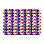 Colorful triangles pattern, retro style theme, geometrical tiles, blocks Small Doormat 