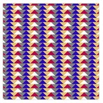 Colorful triangles pattern, retro style theme, geometrical tiles, blocks Large Satin Scarf (Square)