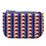 Colorful triangles pattern, retro style theme, geometrical tiles, blocks Large Coin Purse