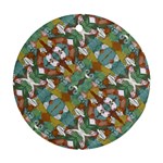 Multicolored Collage Print Pattern Mosaic Ornament (Round)