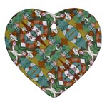 Multicolored Collage Print Pattern Mosaic Ornament (Heart)