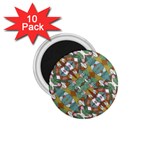 Multicolored Collage Print Pattern Mosaic 1.75  Magnets (10 pack) 