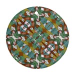 Multicolored Collage Print Pattern Mosaic Round Ornament (Two Sides)