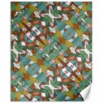 Multicolored Collage Print Pattern Mosaic Canvas 16  x 20 