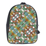 Multicolored Collage Print Pattern Mosaic School Bag (Large)