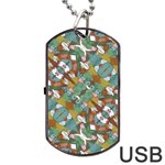 Multicolored Collage Print Pattern Mosaic Dog Tag USB Flash (Two Sides)