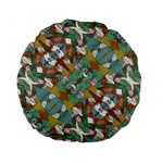 Multicolored Collage Print Pattern Mosaic Standard 15  Premium Round Cushions