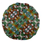 Multicolored Collage Print Pattern Mosaic Large 18  Premium Round Cushions
