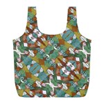 Multicolored Collage Print Pattern Mosaic Full Print Recycle Bag (L)