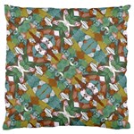 Multicolored Collage Print Pattern Mosaic Large Flano Cushion Case (Two Sides)