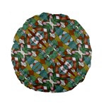 Multicolored Collage Print Pattern Mosaic Standard 15  Premium Flano Round Cushions