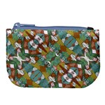 Multicolored Collage Print Pattern Mosaic Large Coin Purse