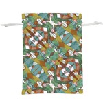 Multicolored Collage Print Pattern Mosaic  Lightweight Drawstring Pouch (XL)