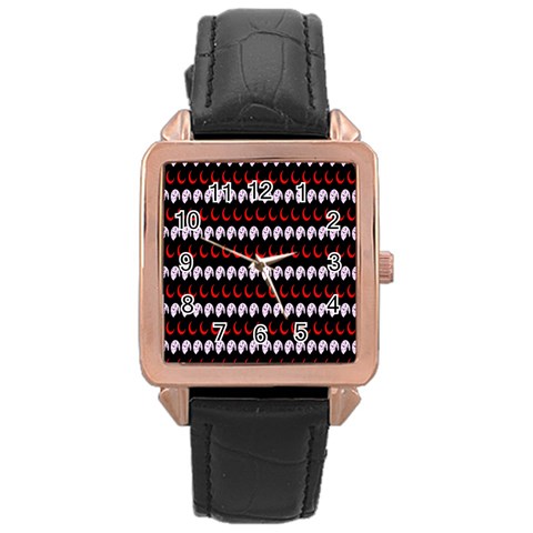 Halloween Rose Gold Leather Watch  from ArtsNow.com Front